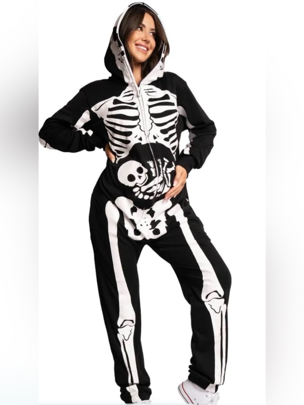 NWT Tipsy Elves Maternity Skelton Full Zip One Piece Jumpsuit - Size S